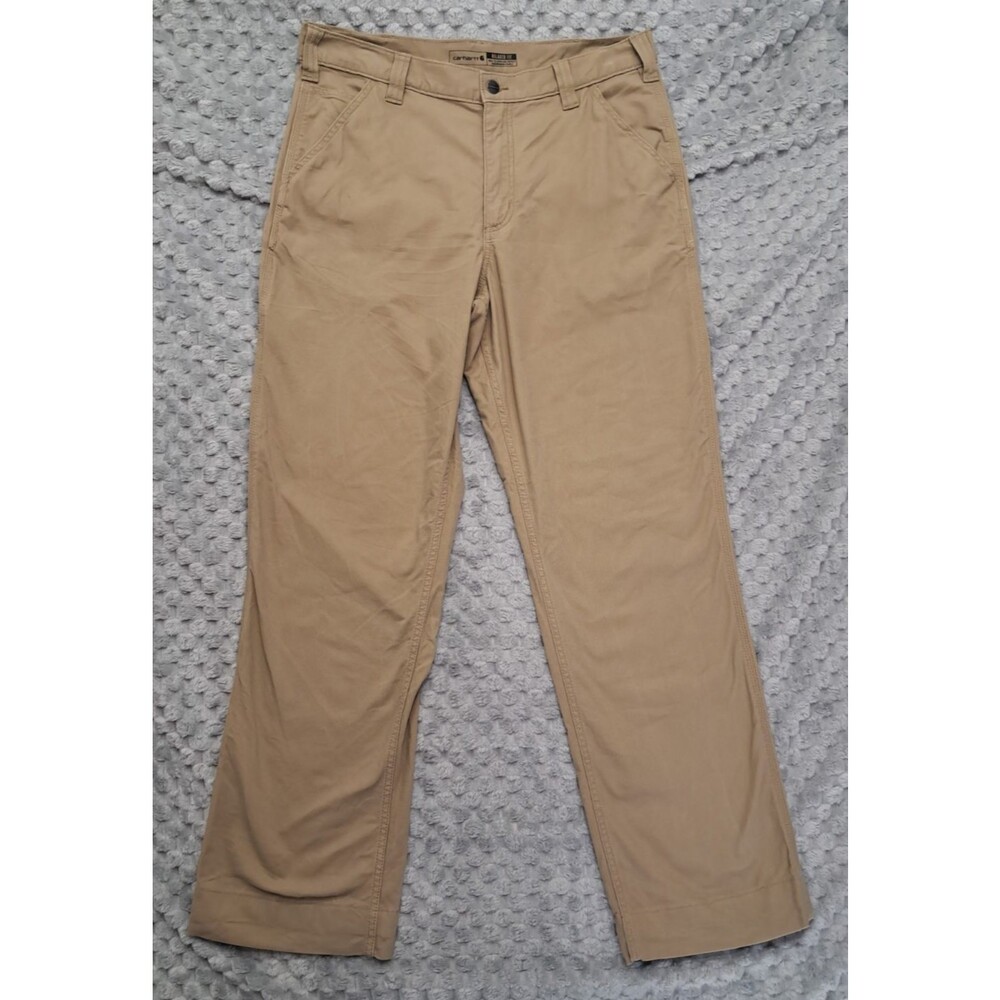 Carhartt Rugged Flex Relaxed Fit Canvas Work Pants Mens 34x34 Beige Khaki BN2291